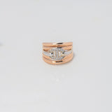 Anillo Cinturon 5.25gr / T7 / Liso Circones Blancos Dos Oros Blanco Rosa $