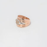 Anillo Cinturon 5.25gr / T7 / Liso Circones Blancos Dos Oros Blanco Rosa $