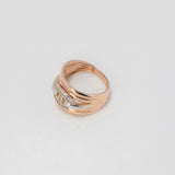 Anillo Cinturon 5.25gr / T7 / Liso Circones Blancos Dos Oros Blanco Rosa $