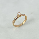 Anillo Churumbela 2.05gr / T6 1/2 / Circones Blancos Oro Amarillo &