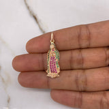 Dije Virgen Guadalupe 2.65gr / 3.5cm / Circones Verdes Fucsias Oro Rosa &