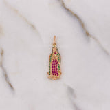 Dije Virgen Guadalupe 2.65gr / 3.5cm / Circones Verdes Fucsias Oro Rosa &