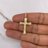 Dije Cruz Cristo 1.55gr / 3.5cm / Tronco Troquelado Oro Amarillo &