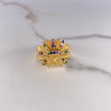 Anillo Rostro Indio 6.2gr / T10 1/2 / Circones Colores Oro Amarillo $