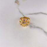 Anillo Rostro Indio 6.2gr / T10 1/2 / Circones Colores Oro Amarillo $