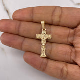 Dije Cruz Cristo 2.1gr / 3.5cm / Rustica Oro Amarillo $