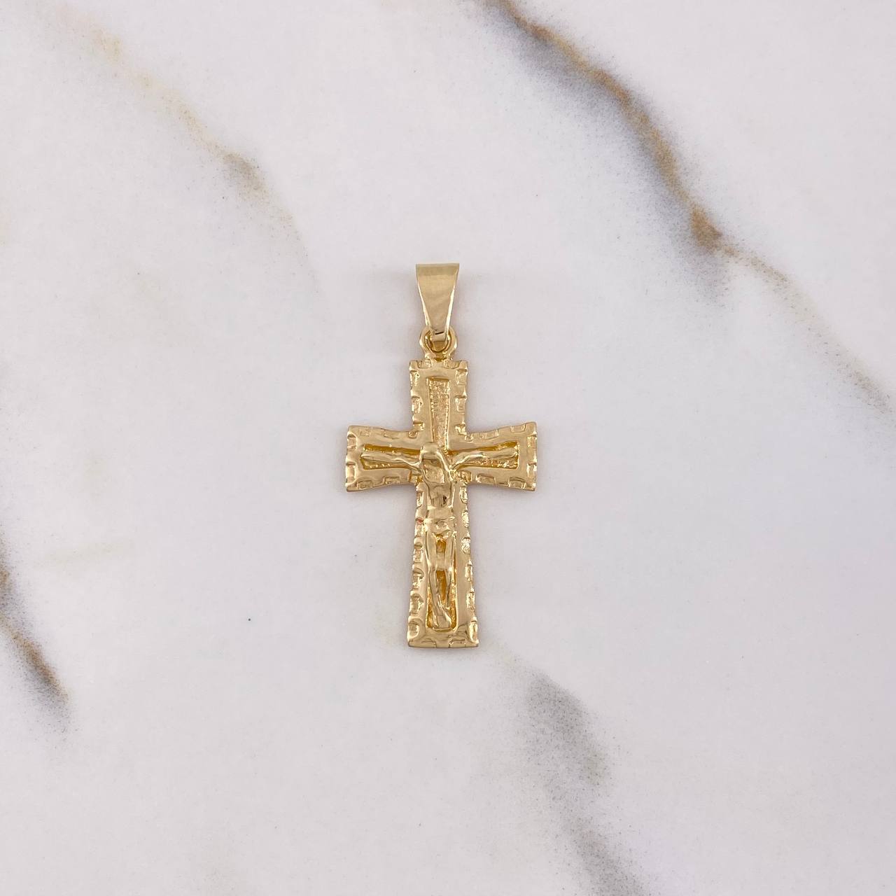 Dije Cruz Cristo 3.3gr / 3.5cm / Plana Oro Amarillo $