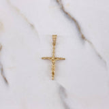 Dije Cruz Cristo Espiral 1.7gr / 3.5cm / Oro Amarillo $