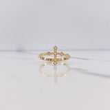 Anillo Cruz 1.75gr / T6 3/4 / Circones Blancos Oro Amarillo $