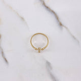 Anillo Cruz 1.75gr / T6 3/4 / Circones Blancos Oro Amarillo $