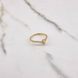 Anillo Tiara en V 1.65gr / T6 3/4 / Circones Blancos Oro Amarillo $