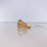 Anillo Herradura Caballo 8.2gr / T9 3/4 / Circones Blancos Tres Oros $