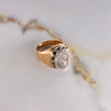 Anillo Herradura Caballo 11.05gr / T11 1/2 / Circones Blancos Dos Oros Blanco Rosa $