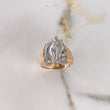 Anillo Herradura Caballo 11.05gr / T11 1/2 / Circones Blancos Dos Oros Blanco Rosa $