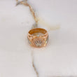 Anillo Correa Corona 12.15gr / T10 3/4 / Circones Blancos Dos Oros Blanco Rosa $