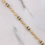 Cadena GC Diamantado 13.1gr / 60cm / 5mm Barril Cauchos Negros Oro Amarillo $