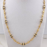 Cadena GC Diamantado 13.1gr / 60cm / 5mm Barril Cauchos Negros Oro Amarillo $