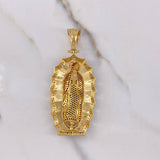 Dije Virgen Guadalupe 18.5gr / 6.5cm / Circones Colores Dos Oros Amarillo Blanco $