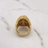 Anillo Rostro Cristo 11.4gr / T9 1/4 / Circones Azules Oro Amarillo $