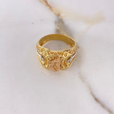 Anillo Caballo Espadas 10gr / T10 1/2 / Circones Blancos Tres Oros $