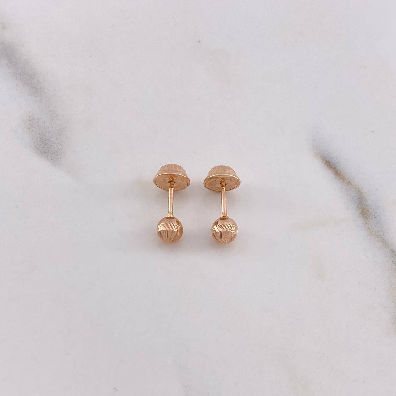 Topos Bola 0.5gr / 4mm Diamantada Oro Rosa &