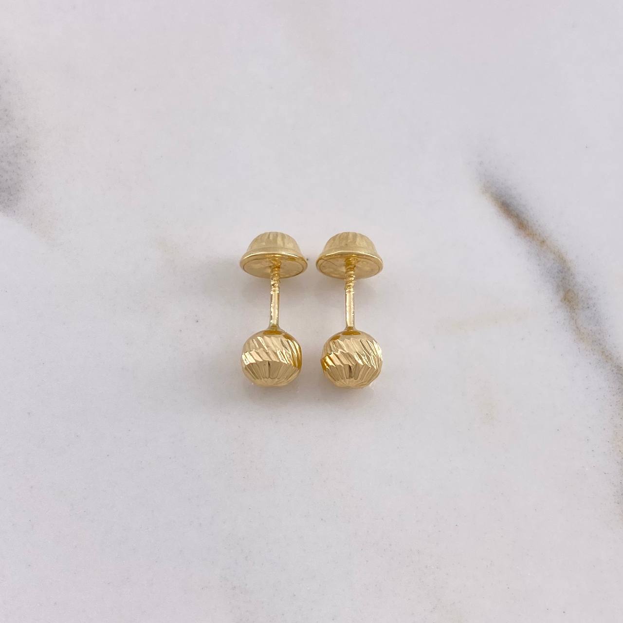 Topos Bola 0.65gr / 5mm Diamantados Oro Amarillo 18K #