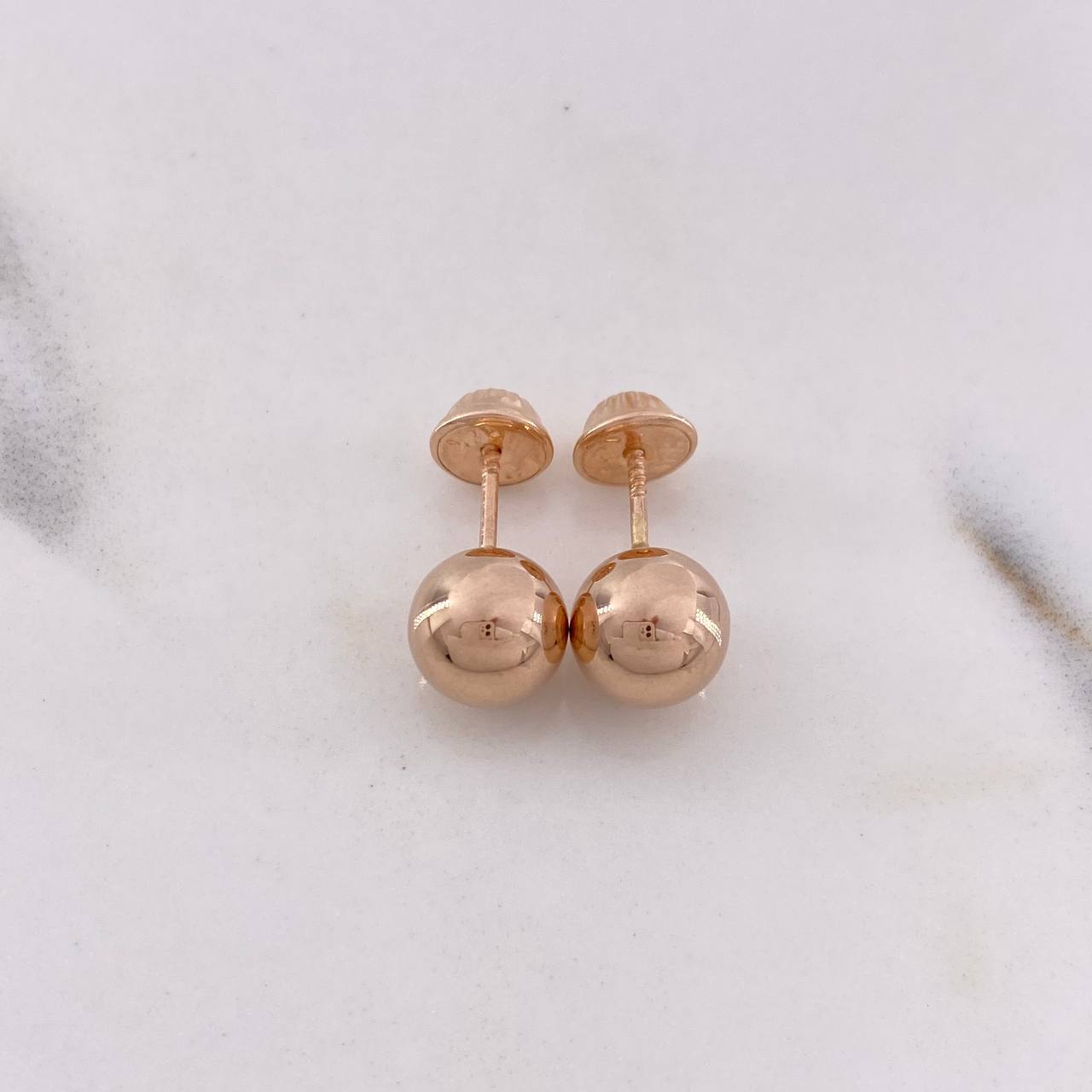 Topos Bola 0.65gr / 7mm Lisa Oro Rosa $