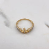 Anillo Corona 2.05gr / T6 1/4 / Circones Blancos Dos Oros Amarillo Blanco &