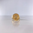 Anillo Sello Corona 3.35gr / T10 1/2 / Circones Blancos Oro Amarillo $