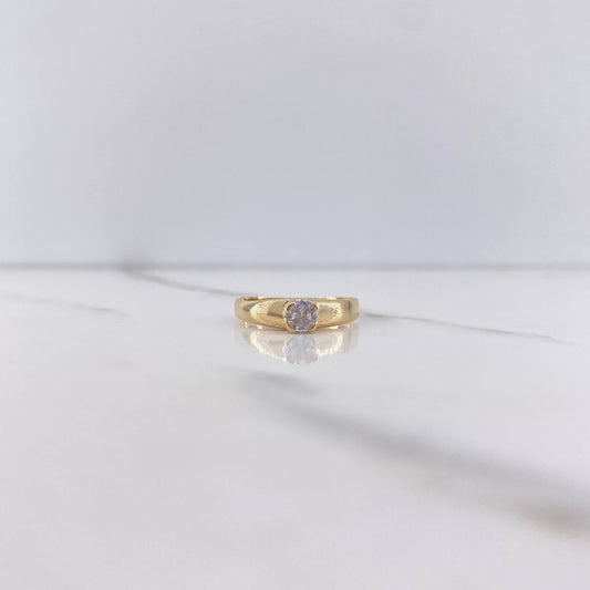 Anillo Solitario 2.3gr / T5 1/2 / Circon Blanco Oro Amarillo &