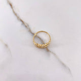 Anillo Corona Corazones 2.2gr / T7 / Circones Blancos Oro Amarillo &