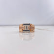 Anillo Letra I 9.5gr / T10 1/2 / Circones Blancos Negros Dos Oros Blanco Rosa $