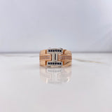 Anillo Letra I 9.5gr / T10 1/2 / Circones Blancos Negros Dos Oros Blanco Rosa $