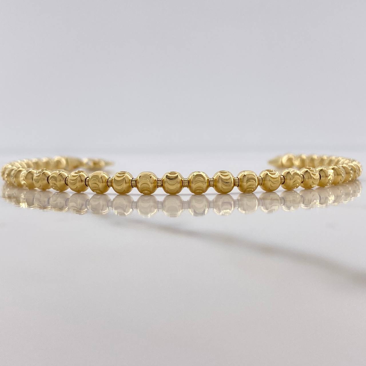 Pulso Militar 8.95gr / 19.5cm / 4mm Diamantado Luna Oro Amarillo +3 $