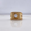 Anillo Rombos Cuadrado 10.85gr / T8 3/4 / Circones Blancos Oro Amarillo $