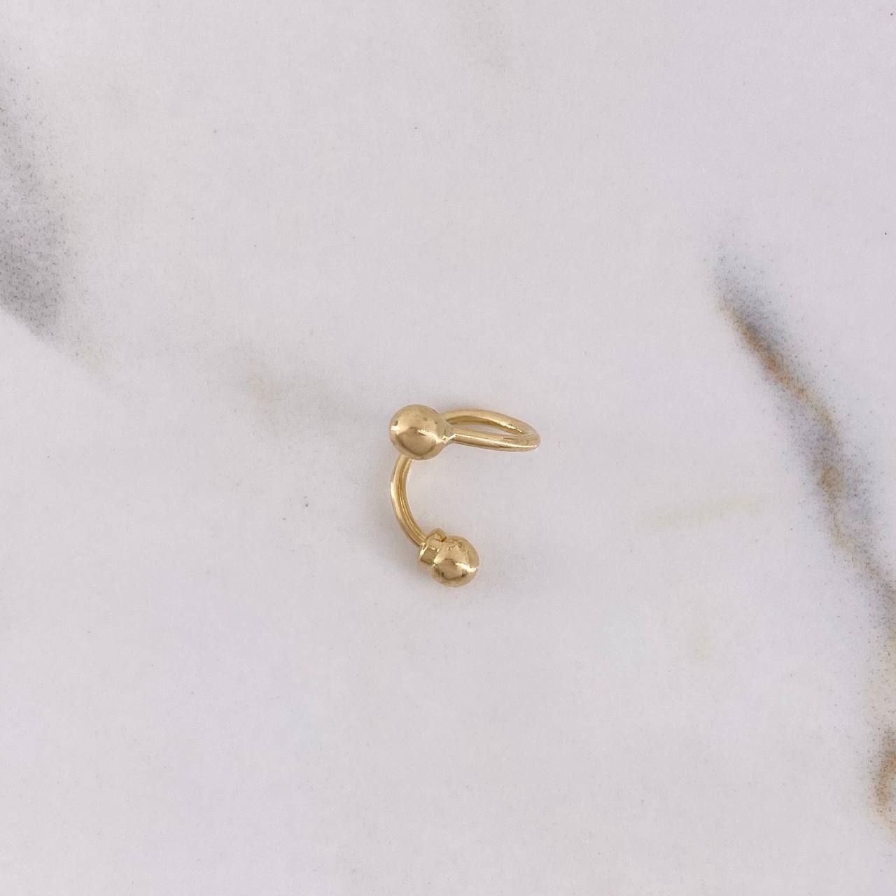 Piercing Espiral 0.45gr / 1cm / 3mm Bola Rosca Oro Amarillo 18K (Joya) $