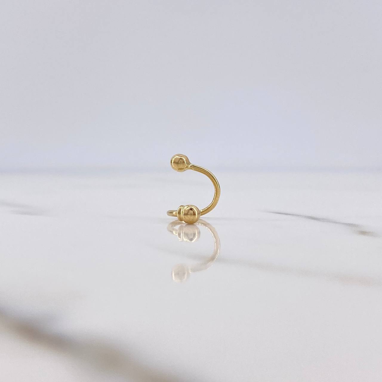 Piercing Espiral 0.45gr / 1cm / 3mm Bola Rosca Oro Amarillo 18K (Joya) $