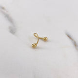 Piercing Espiral 0.45gr / 1cm / 3mm Bola Rosca Oro Amarillo 18K (Joya) $