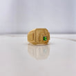 Anillo Sello Espiga 9.4gr / T8 1/2 / Circon Verde   Oro Amarillo $