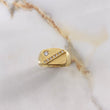 Anillo Rectangular 9.5gr / T8 3/4 / Circones Blancos Oro Amarillo $