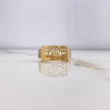 Anillo Corona 4.5gr / T10 1/4 / Circones Blancos Oro Amarillo $