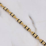 Pulso Rustico Corona RX 4.35gr / 20cm / 4.2mm Barril Cauchos Negros Oro Amarillo 18K $