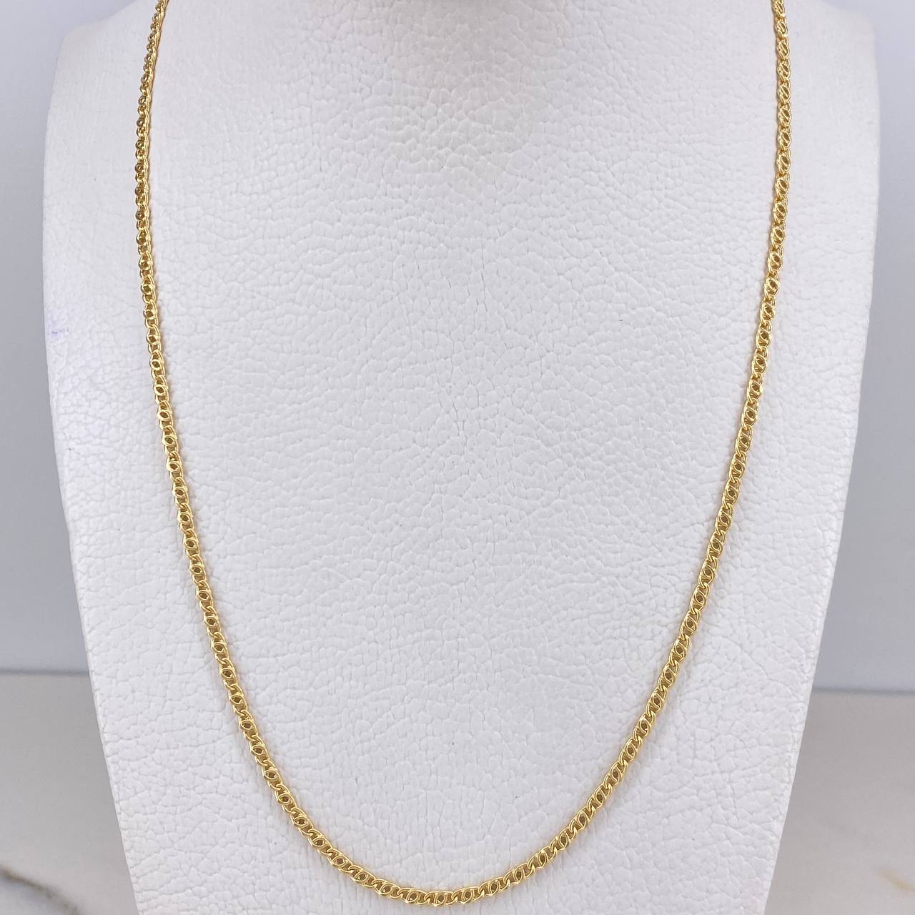 Cadena Garibaldi 3.3gr / 60cm / 2mm Oro Amarillo +3 18K $