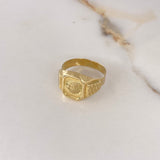 Anillo Sello Indio 3.65gr / T10 / Oro Amarillo $