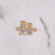 Herraje Mamá Hijo 1.75gr / 2.3cm / Circones Blancos Oro Amarillo 18K $