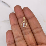 Dije Letra D 0.75gr / 1.8cm / Circones Blancos Dos Oros Amarillo Blanco 18K $