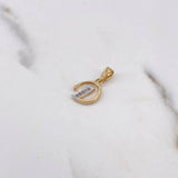 Dije Letra D 0.75gr / 1.8cm / Circones Blancos Dos Oros Amarillo Blanco 18K $