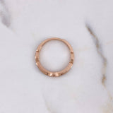 Anillo Argolla Churumbela 2gr / T6 / Circones Blancos Oro Rosa 18K $