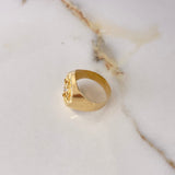 Anillo Sello Brujula 3.35gr / T7 / Dos Oros Amarillo Blanco $