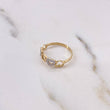 Anillo Corazones 1.7gr / T7 1/4 / Circones Blancos Dos Oros Amarillo Blanco 18K $